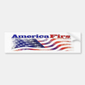 Amerika First sterren and stripes Bumpersticker (Voorkant)