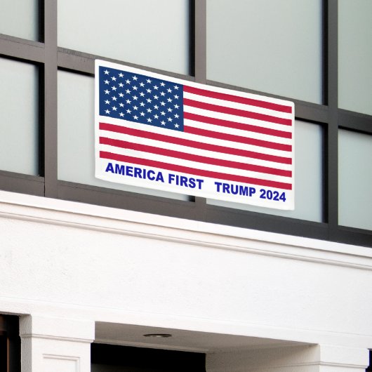 Amerika First Trump 2024 Spandoek (Buitenkant Gebouw)
