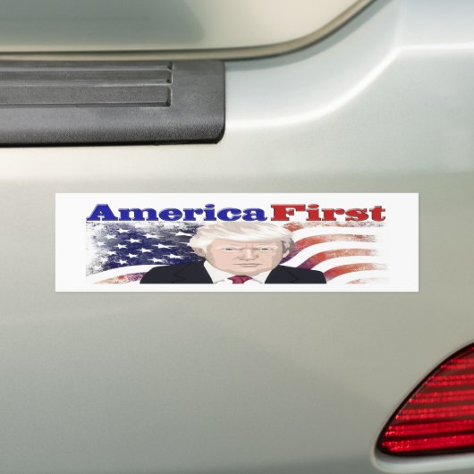 Amerika First Trump sterren and stripes Bumpersticker (Op auto)
