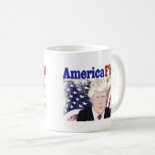 Amerika First Trump sterren and stripes Koffiemok (Voorkant rechts)