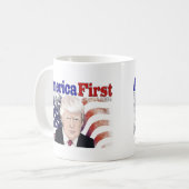 Amerika First Trump sterren and stripes Koffiemok (Voorkant links)