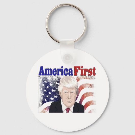 Amerika First Trump sterren and stripes Sleutelhanger (Achterkant)