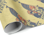 Amerika First Typografie  Amerikaanse vlag Cadeaupapier (Rol Hoek)