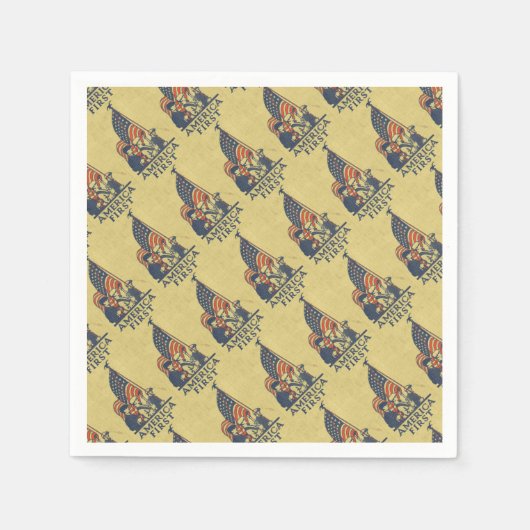 Amerika First Typografie  Amerikaanse vlag Servetten (Voorkant)