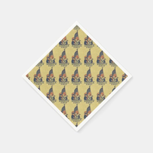 Amerika First Typografie  Amerikaanse vlag Servetten (Hoek)