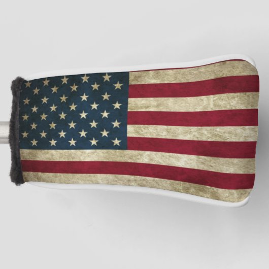 AMERIKA FLAG RUSTIC GOLF HEAD HOESJE GOLFHEADCOVER (Voorkant)