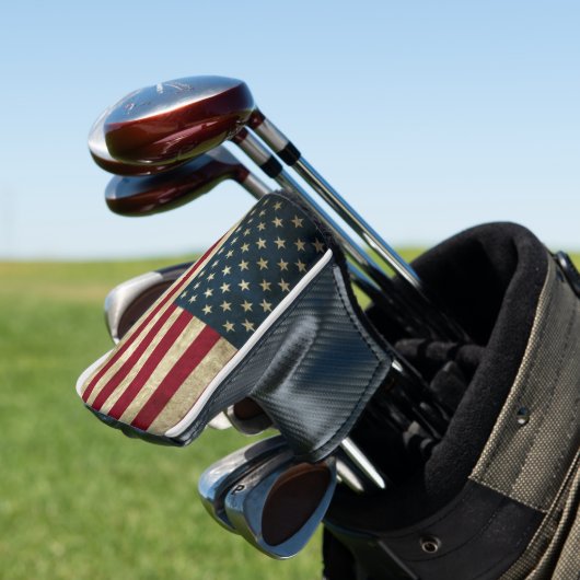 AMERIKA FLAG RUSTIC GOLF HEAD HOESJE GOLFHEADCOVER (Insitu)