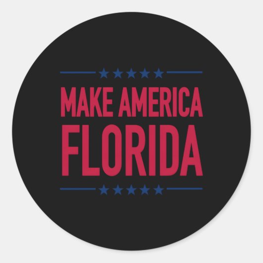 Amerika Florida Ronde Sticker (Voorkant)