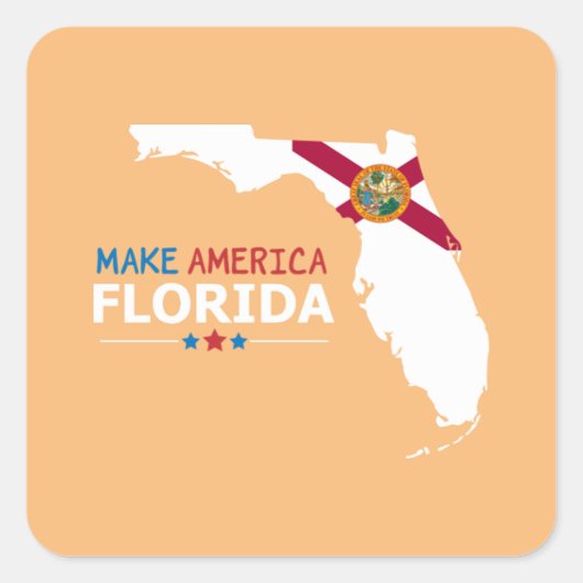 Amerika Florida Vierkante Sticker (Voorkant)