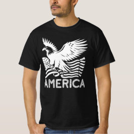 Amerika, Flying Eagle met Amerikaanse vlag T-shirt