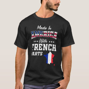 Amerika Franse delen Frankrijk kaart VS vlag vooro T-shirt