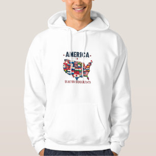 Amerika gebouwd door immigranten Patriottisch Amer Hoodie