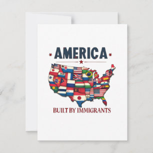 Amerika gebouwd door immigranten Patriottisch Amer Notitiekaartje