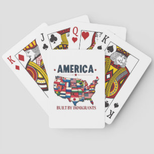 Amerika gebouwd door immigranten Patriottisch Amer Pokerkaarten