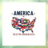 Amerika gebouwd door immigranten Patriottisch Amer Raamsticker (Vel 3)