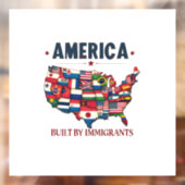 Amerika gebouwd door immigranten Patriottisch Amer Raamsticker (Vel 2)