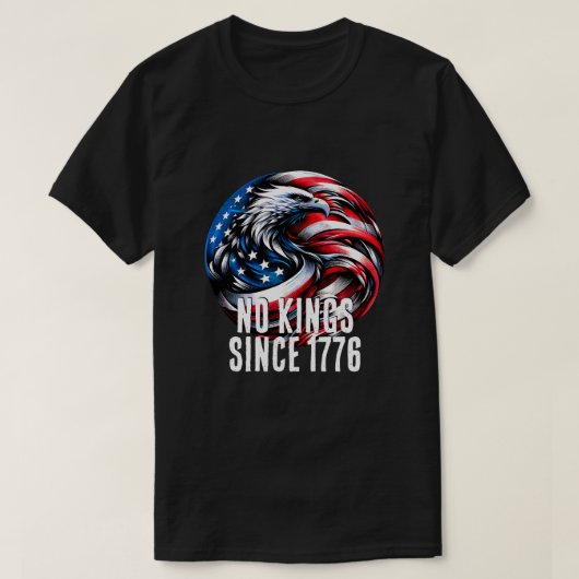 Amerika geen koningen sinds 1776 t-shirt (Design voorkant)