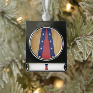 Amerika-geïnspireerde kunst   Vlaggen, truien & 4t Verzilverd Banner Ornament