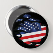 Amerika Geripte Vlag Ronde Button 4,0 Cm (Voorkant /achterkant)