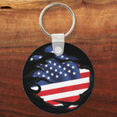 Amerika Geripte Vlag Sleutelhanger (Achterkant)