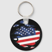 Amerika Geripte Vlag Sleutelhanger (Achterkant)
