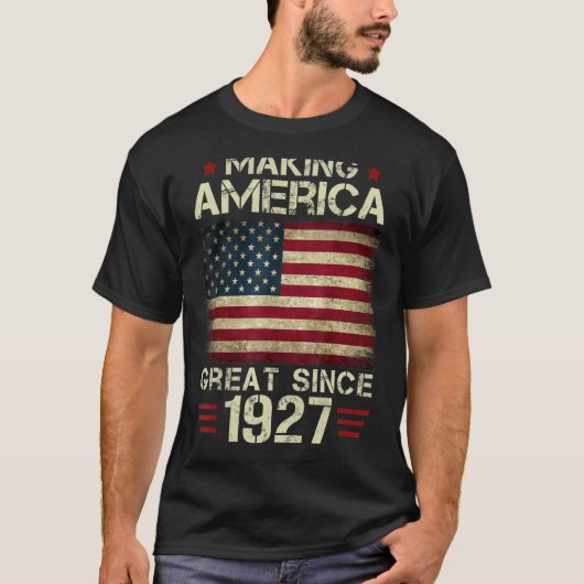 Amerika geweldig maken sinds 1927  cadeaus 95th t-shirt (Voorkant)