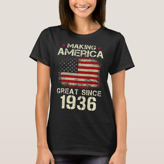 Amerika geweldig maken sinds 1936  cadeaus 87th t-shirt (Voorkant)