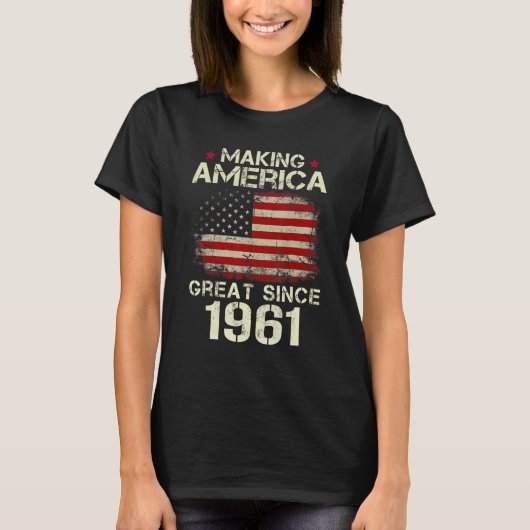 Amerika geweldig maken sinds 1961 cadeaus 62e t-shirt (Voorkant)