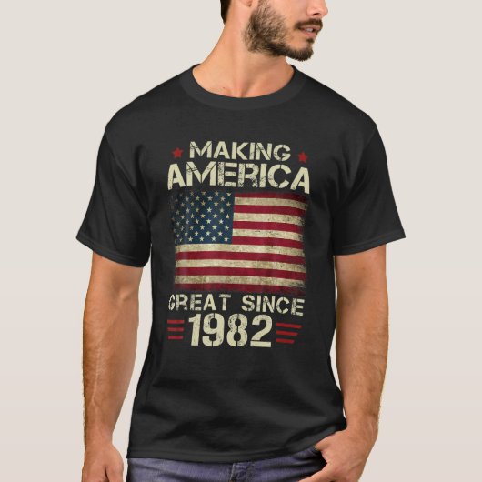 Amerika geweldig maken sinds 1982 cadeaus 40e t-shirt (Voorkant)
