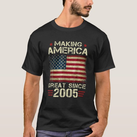 Amerika geweldig maken sinds 2005  cadeaus 18e t-shirt (Voorkant)