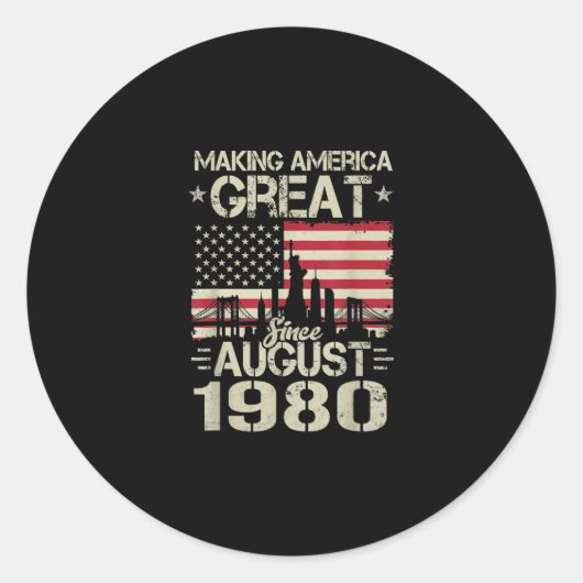 Amerika geweldig maken sinds augustus 2019 ronde sticker (Voorkant)