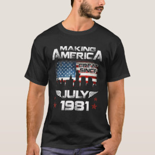 Amerika geweldig sinds juli 1981, geboortedag 40 Y T-shirt