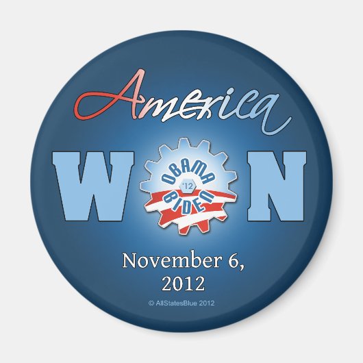 Amerika gewonnen op 6 nov. 2012 magneet (Voorkant)