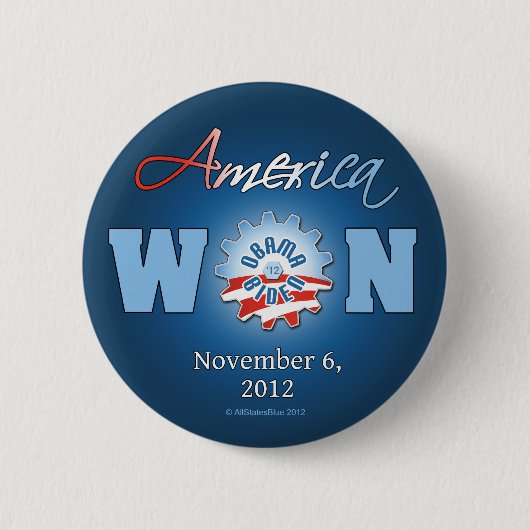 Amerika gewonnen op 6 nov. 2012 ronde button 5,7 cm (Voorkant)