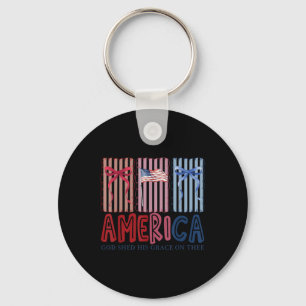 Amerika God Shed His Grace On Thee T-shirt 4 juli Sleutelhanger