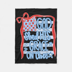 Amerika God Shed Zijn Genade Op Jou Tee 4 juli Fleece Deken