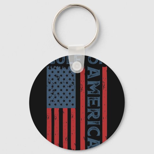 Amerika Golf - Golf van Amerika Grappig USA Amer Sleutelhanger (Voorkant)