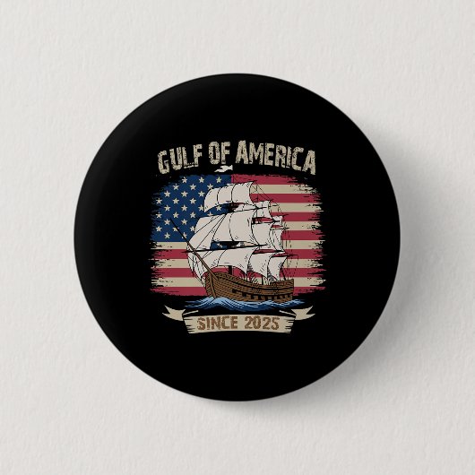 Amerika Golf Mexico President Trump Est 2025 Ameri Ronde Button 5,7 Cm (Voorkant)