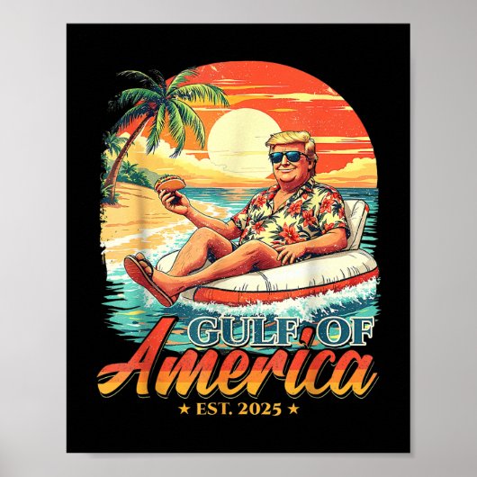Amerika Golf Trump 2024 Retro Beach Verenigde Stat Poster (Voorkant)