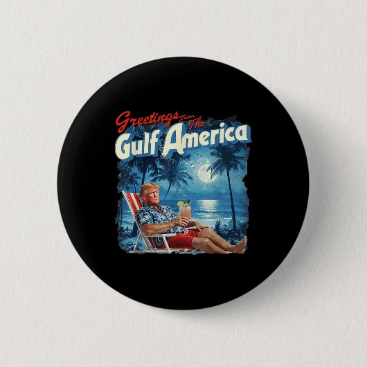 Amerika Golf Trump 2024 Retro Beach Verenigde Stat Ronde Button 5,7 Cm (Voorkant)