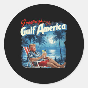 Amerika Golf Trump 2024 Retro Beach Verenigde Stat Ronde Sticker