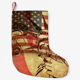 Amerika, grijze achtergrond kleine kerstsok