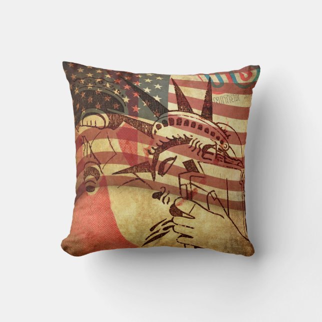 Amerika, grijze achtergrond kussen (Voorkant)
