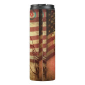Amerika, grijze achtergrond thermosbeker (Achterkant)