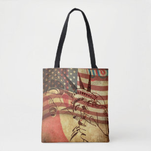 Amerika, grijze achtergrond tote bag