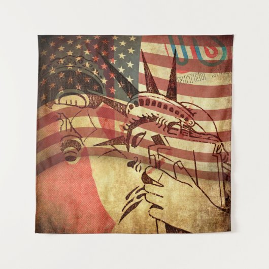 Amerika, grijze achtergrond wandkleed (Voorkant)
