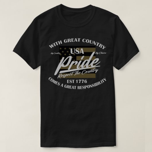 AMERIKA GROOT LAND T-SHIRT (Design voorkant)