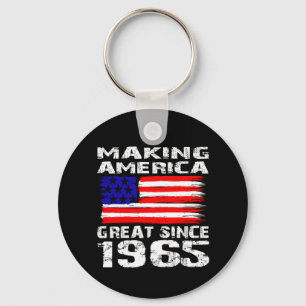 Amerika groot maken sinds 1965 Vintage 60e Geboort Sleutelhanger