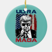 Amerika - Grote en rode patriot en Ultra Maga Keramisch Ornament (Achterkant)