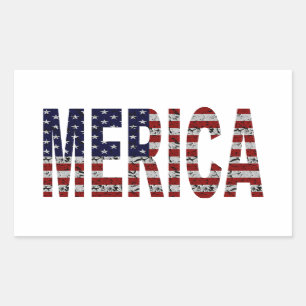 "AMERIKA - Grunge USA Vlag Rechthoekige Sticker